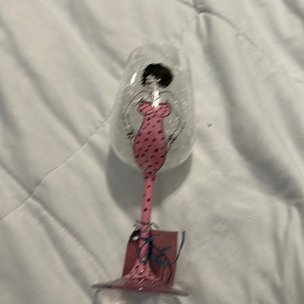 Marie Glassware Painted Wineglass